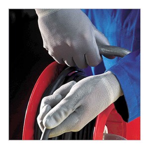 LUVA 100% NYLON PX130 PALMA REC PU CINZA *